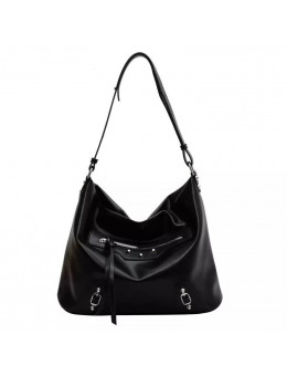 Женская кожаная сумка 0760 BLACK